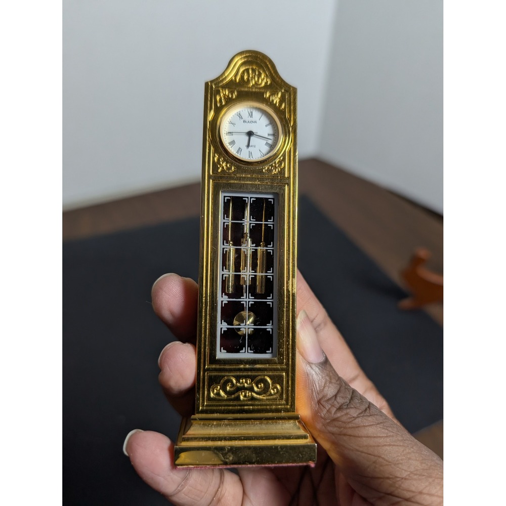 Vintage 1988 Bulova Miniature Canterbury Grandfather Clock B0550